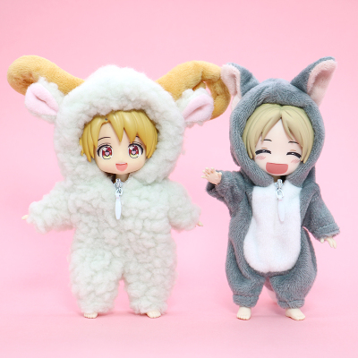 taobao agent OB11 baby gray wolf and small wool fuse doll 12 points GSC body home clothing cute animals ymy