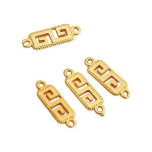 
18k matte gold multi-color protection retro style Fu character square pendant DIY handmade bracelet necklace earring tag accessories