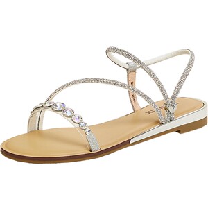 
Tianmeiyi Galaxy Walking One-Strip Rhinestone Strap Flat Sandals Women's Outdoor Fashion Sandals New Summer Style