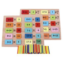 Addition And Subtraction Building Blocks, Number Puzzles, Children's Montessori Early Education Educational Toys For Boys And Girls, Solid Wood Arithmetic Teaching Aids Package