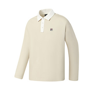 
FILA official men's knitted long-sleeved POLO shirt 2026 spring new tennis sports loose top