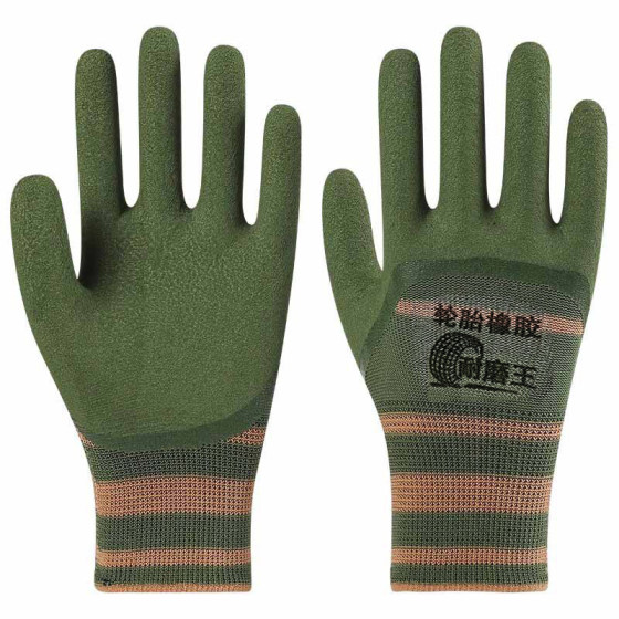 
Labor protection rubber gloves, latex thickened, wear-resistant, non-slip, breathable, waterproof, latex embossed construction site gloves, durable for construction