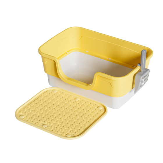 Cat litter box extra large anti-splash kitten toilet small new pet semi-enclosed double layer portable home use