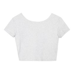 Joycebra No-wear Underwear With Chest Pad Short-sleeved T-shirt Women's Hollowed-out Beautiful Back Hot Girl Short Section Outer Wear Thin Top