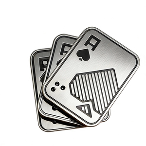 
Poker all-metal side push ghost card old K old A three-layer decompression push card EDC decompression toy black technology artifact