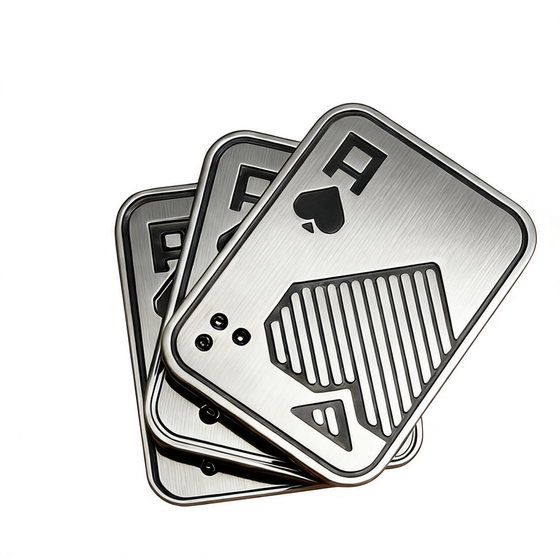 
Poker all-metal side push ghost card old K old A three-layer decompression push card EDC decompression toy black technology artifact