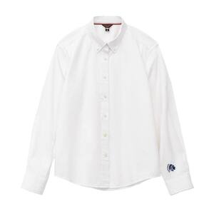 
Madden white all-cotton lapel suit Oxford shirt embroidered layered long-sleeved inner shirt women's spring