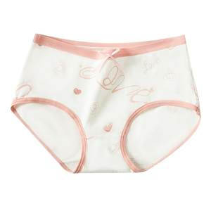 Langsha women's underwear women's pure cotton crotch antibacterial 100% pure cotton cartoon student mid waist sweet girl cute triangle
