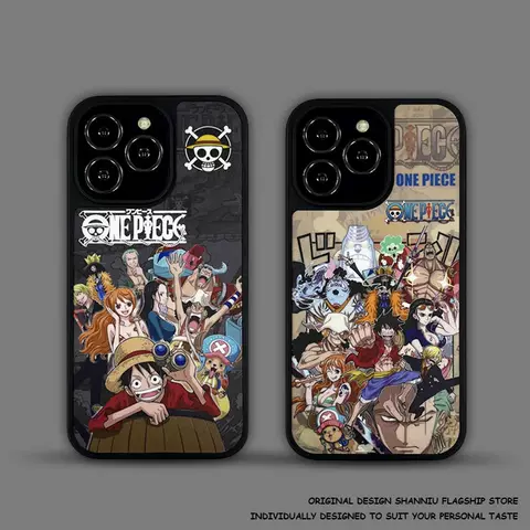 One Piece Anime iPhone Cases – Luffy & Zoro Cartoon Illustration  Pro/Plus/Max/Air  – iPhone 17,  iPhone 16, iPhone 15, iPhone 14, iPhone 13