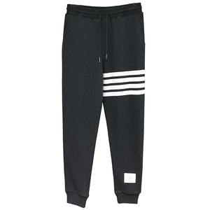 TB Classic Grey Sports Pants Spring and Autumn Loose Feet Strap Straight Neck Drawstring Pants for Men and Women Couples Fashion