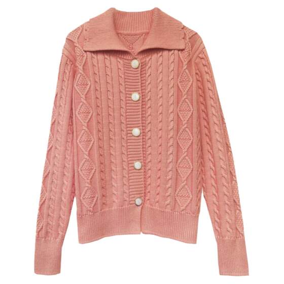 
Dongrunlian original thickened cotton sweater outer wear autumn and winter women's solid color cotton sweater knitted cardigan jacket