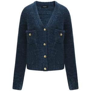 
COCOBELLA textured floral gauze fine glitter silver onion soft glutinous thick needle sweater autumn and winter temperament knitted sweater jacket MZ101