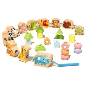 goryeobaby beaded children's puzzle toy baby fine movement training concentration penetration rope and threading blocks