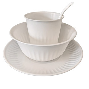 
Rice husk disposable tableware bowls and chopsticks set plates, water cups and spoons food grade home picnic table hot pot rice bowl