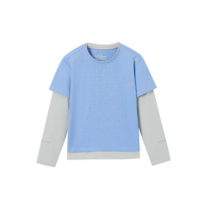
[Comfortable Sun Protection] Half-degree idle boy fake two-piece sunscreen T-shirt long-sleeved stylish thin children's summer top T-shirt