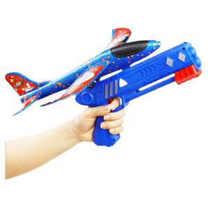 Ejection foam aircraft launched a gun boy, a boy outdoor sports hand throwing the sky glider, children toys, children toys