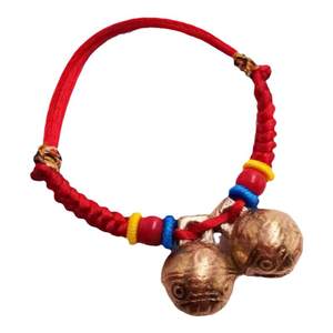 There are sound tiger head learning bronze bell kick kick kicks, baby baby baby, baby, children's ankle, Dragon Boat Festival colorful red rope bracelet
