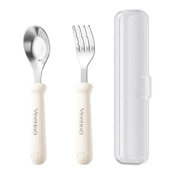 Ying's baby spoon baby supplementary food self-eating fork spoon learn to eat and train children's special tableware Yuanbao spoon