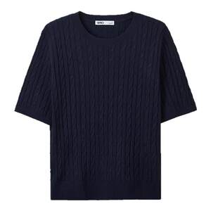 SPAO Korean same style as 25 years of spring and autumn women's solid color daily casual knitted short-sleeved light men's sweater