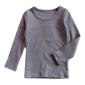 
Children's solid color base shirt top for boys and girls long-sleeved T-shirt Spring and Autumn Baby Pure Cotton autumn clothes single piece white and black inside
