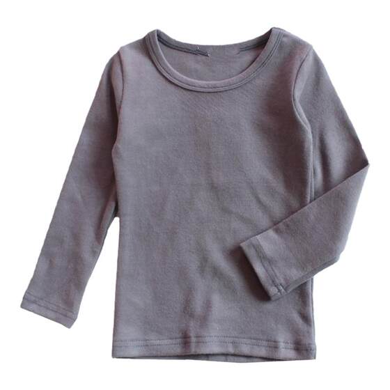 
Children's solid color base shirt top for boys and girls long-sleeved T-shirt Spring and Autumn Baby Pure Cotton autumn clothes single piece white and black inside