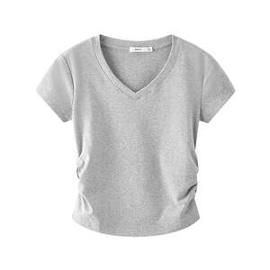
Sanfu short-sleeved women's 2026 new summer small simple casual V-neck slim short t-shirt tops for women