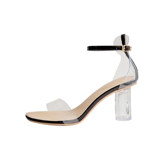 Sandalias Carrie bertha para mujer con tacón grueso transparente