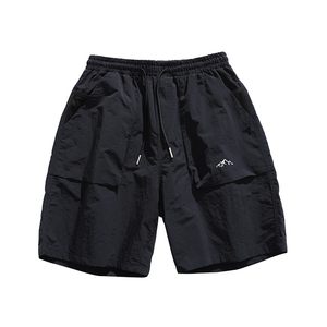 Male summer new small mountain peak embroidery worker shorts, men's thin -drying five -point leisure sports, pants tide card