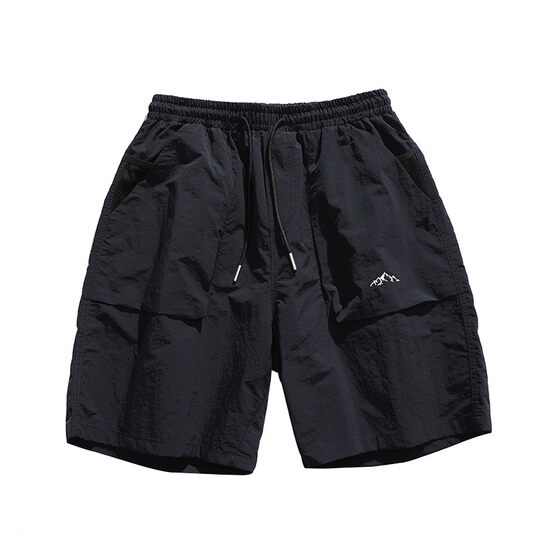 Male summer new small mountain peak embroidery worker shorts, men's thin -drying five -point leisure sports, pants tide card