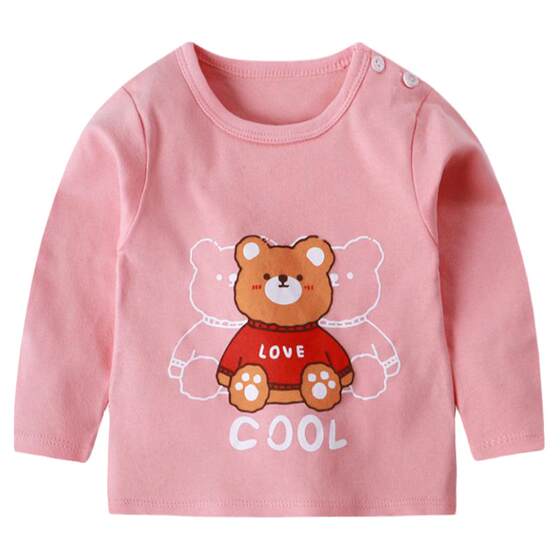 Children's autumn and winter long -sleeved T -shirt pure cotton babies bottoming clothes, top, boy autumn clothes Korean version 1 year old children's clothing
