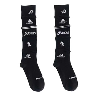 Free shipping doublet multi -layered design women's socks cotton long tube over -the -knee football skateboarding socks men
