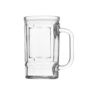 [Buy one get one free] Glass beer mug with handle Large capacity thickened beer mug Transparent high-value water mug
