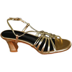 
Mr. Leather Fashion Sandals Open-toed High Heel Sandals Gold