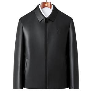
[Premium Sheep Leather] Montagut Spring Men's Genuine Leather Business Jacket Embossed Windproof Jacket Anti-Wrinkle J