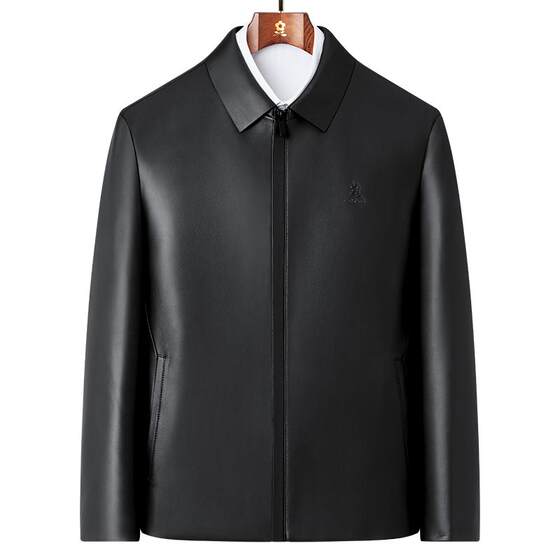
[Premium Sheep Leather] Montagut Spring Men's Genuine Leather Business Jacket Embossed Windproof Jacket Anti-Wrinkle J
