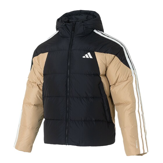 Adidas Sports Suit Men's 2025 Winter New Warm Hooded Contrast Color Down Jacket Woven Plush Pants