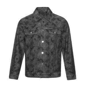 
[dyed denim jacquard] VJC/VJC 2025 spring new men's washed printed denim jacket