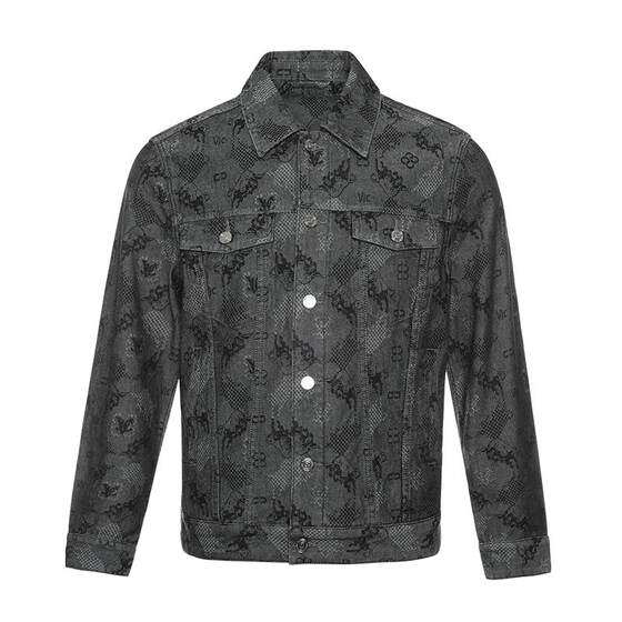 
[dyed denim jacquard] VJC/VJC 2025 spring new men's washed printed denim jacket