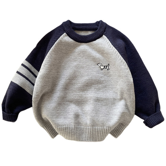
Children's sweaters, autumn and winter boys' inner knitted bottoming shirts, handsome boys' thickened sweaters, baby pullover tops