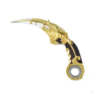 
Peace Elite Genshin Impact Foldable Knife Five-Clawed Golden Dragon Metal Toy Knife Model Alloy Weapon Figure Gift