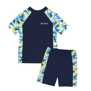 Children's swimsuits boys, middle-aged and big children, teenagers, split boys, swimsuits, summer 2025 new hot spring swimming trunk set
