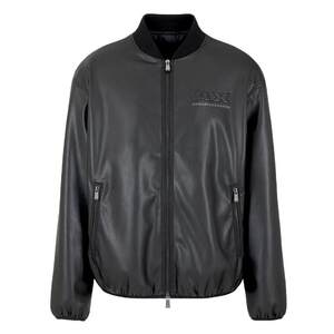Armani/AX Men's Fashion Baseball Collar Leather Jacket Jacket Leather Jacket 3DZB05 ZE1CZ
