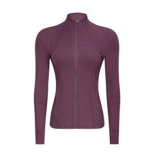 
Slim yoga suit women stand collar zipper sports outdoor breathable running tight fitness jacket long sleeve jacket top