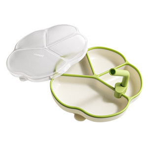 
Ying's baby meal plate compartment plate baby suction cup type learning to eat children's tableware special all-in-one silicone food supplement bowl
