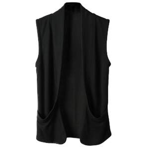 
Trendy thin vest jacket for men's black vest vest spring and summer youth Korean style slim sleeveless cardigan outer wear