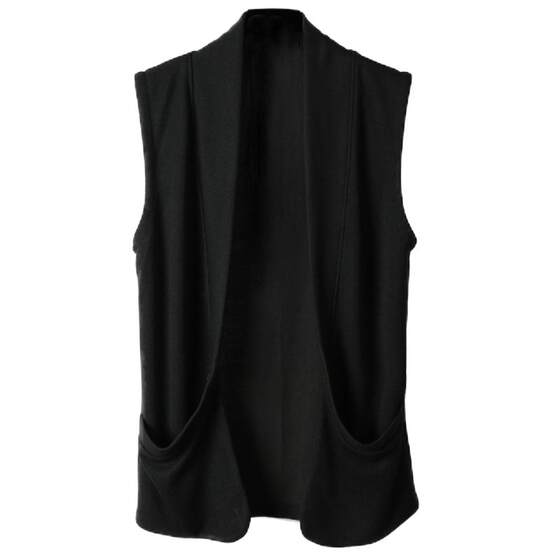 
Trendy thin vest jacket for men's black vest vest spring and summer youth Korean style slim sleeveless cardigan outer wear