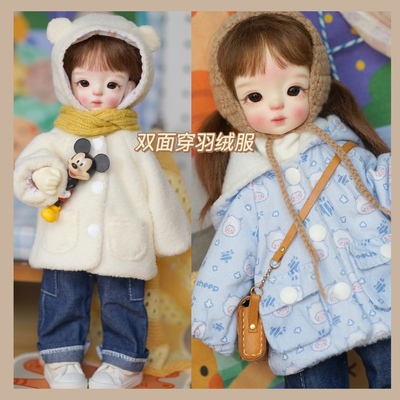 taobao agent Doll, clothing with accessories, double-sided down jacket, scale 1:6