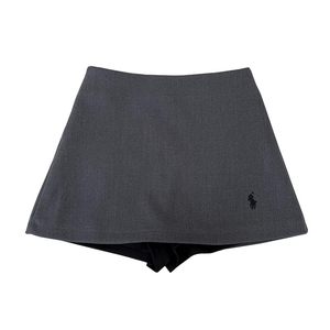 Design sense fashion embroidered pony high waist slim suit skirt short skirt anti-exposure A-line skirt hip-cover skirt women
