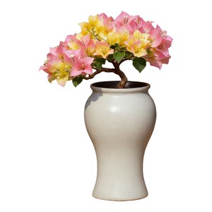 
Handmade tall straight coarse pottery flowerpot triangle plum orchid green plant potted flower pot ceramic flower pot home bonsai