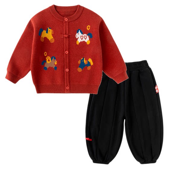 
Dudujia boys' suit spring children's long-sleeved T-shirt girls' vest baby pants children's clothing spring new fashion